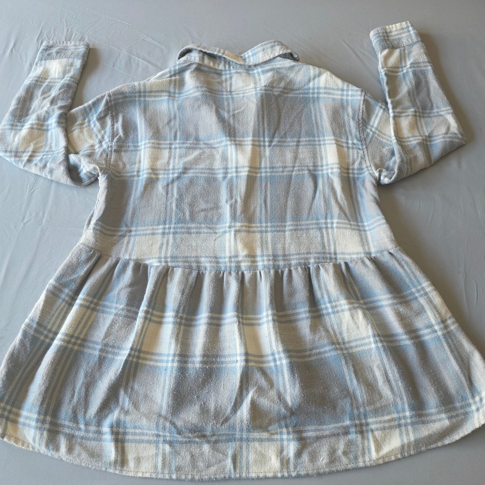American Eagle Blue Plaid Flannel Peplum Top Womens XS Extra Small‎ Shirt - Picture 6 of 6